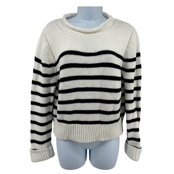 J.Crew Sweaters - J.Crew Roll Neck Striped Sweater Cotton Fisherman Preppy Nautical Coastal M